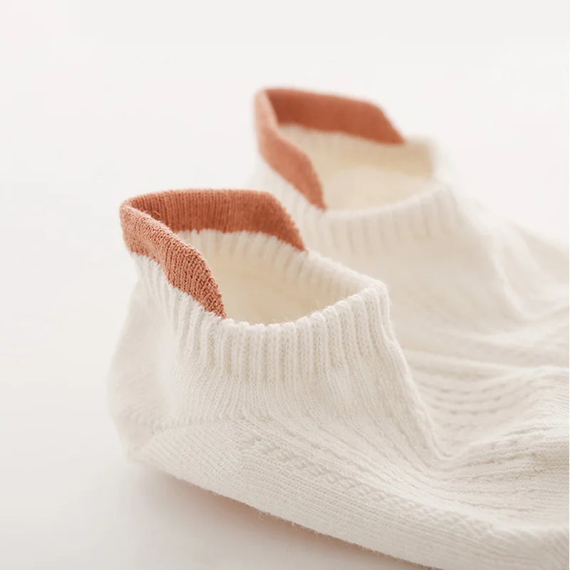 Baby Cotton Socks (3 Pairs) – Thin, Breathable & Safe Non-Slip Design